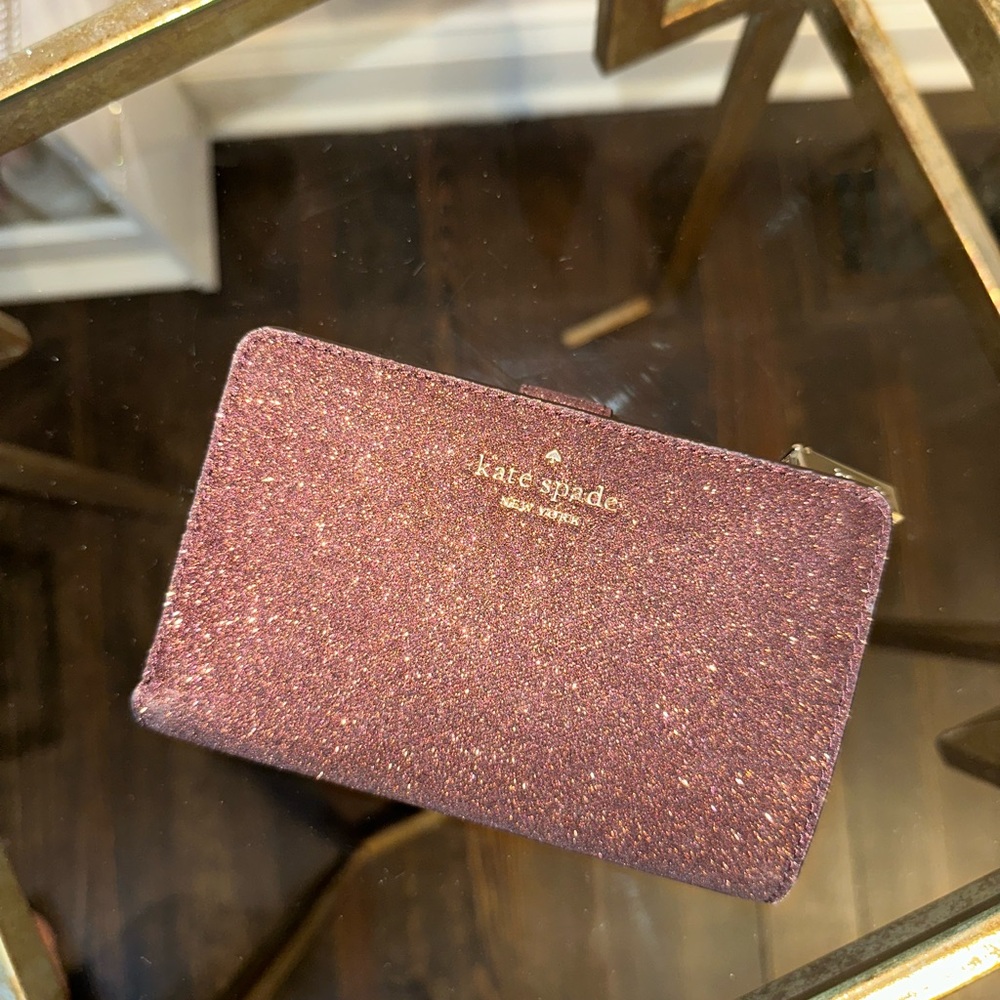 Kate Spade Burgundy Glitter Wallet